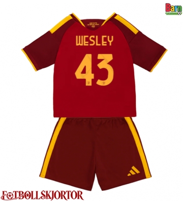 AS Roma Wesley Franca #43 Hemmakläder Barn 2026-27 Kortärmad (+ Korta byxor)